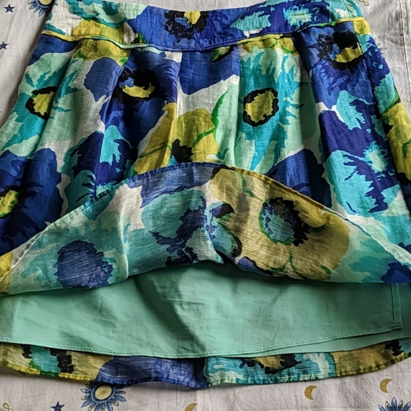 AnnTaylor LOFT 4P floral green skirt - Picture 2 of 4